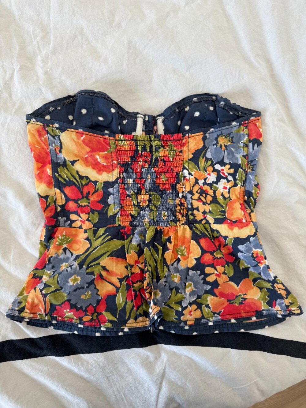 RARE Gilly Hicks Floral Strapless Corset Bustier Top Sz L - Picture 4 of 4